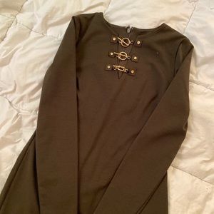 MICHAEL KORS Olive Green Bodycon Dress